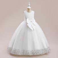 Pūsta blizganti princesės suknelė mergaitei, elegantiškas kaspinas, vestuvių, vakaro, vaikų vakarėlių suknelės, mergaitė 170cm balta