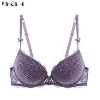 DKGEA Sexy Moteriškas apatinis trikotažas Stora liemenėlė Push Up Bra Lace 70A violetinė