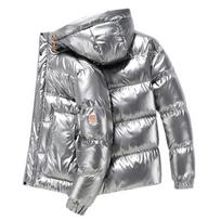 Laisvalaikio vyriškas storesnis parkas Vėjui atsparus Madingi blizgūs paltai Vyrams Su gobtuvu Šiltas Hip Hop Žiemos paltai Vyriškas medvilne paminkštintas parkas XXL juoda