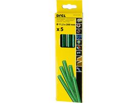 Drel Karštų klijų lazdelės 11,2 mm x 200 mm, su blizgučiais, žalios, 5 vnt.