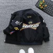 Boys' Spring Autumn Jackets Children's Spring Baseball Uniforms Handsome Jackets Korean Casual 160cm juoda