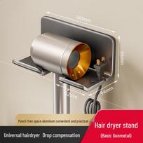 Bekalė sieninis plaukų džiovintuvo laikiklis vonios kambariui - Suderinamas su Dyson Gunmetal Simple Hair Dryer Holder