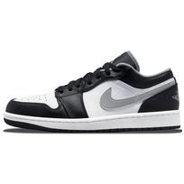 Jordan 1 Low Juoda Balta Pilka 553558-040 44.5 gray