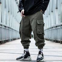 Madingos vyriškos cargo kelnės Laisvo kirpimo Kasdienės Hip Hop kelnės Pavasario Rudens Sezono Ins Prekės Ženklo Madingos Kulkšnies Ilgio Kelnės 4XL