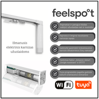 Išmanusis elektrinis užuolaidų bėgelis (4.2m) Feelspot FS-CM04W-5W WiFi, Tuya