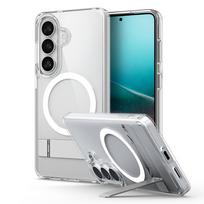 Spigen Ultra Hybrid S Mag MagSafe dėklas skirtas Samsung Galaxy S26 – skaidruus ir baltos spalvos