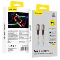 Blavec Kabel Neon – TYP C į Typ C – PD 60W 3A 1 m. (CNE-CC3L1) su RGB