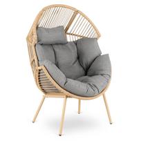 CEZARE Coconut poilsio krėslas, pilkas, modernus, bohemiškas