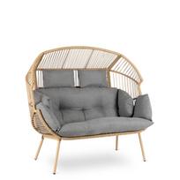 KORYNT Dvivietis „Cocoon Lounge“ fotelis, pilkas, modernus, bohemiškas
