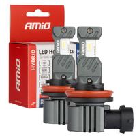 LED žibintų lemputės Hybrid H8 H9 H11 H16 6000K Canbus 60W AMIO-04116
