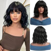 Esmee Short Wave Black Bob perukas