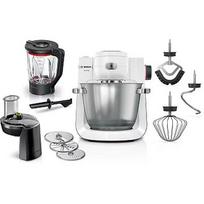 Bosch MUM6EW22 food processor (white/stainless steel, 1,600 watts, series 6, patisserie set, mixer attachment) MUM6EW22