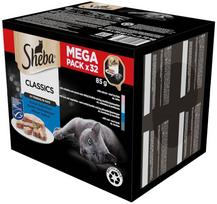 SHEBA Tray of Pate White Fish/Fish/Salmon/Tuna - wet cat food - 32x85 g
