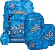 BECKMANN Mokyklinė kuprinė Classic rinkinys Blue Lightning 104-227a/1-6 klasė