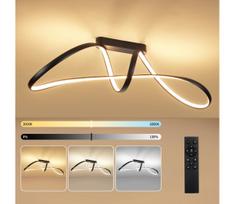 Brilagi-LED Dimeriu reguliuojamas paviršiuje montuojamas lubinis šviestuvas TWISTER LED/60W/230V 3000-6000K juodas + su nuotoliniu pultu