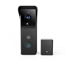 Nedis WIFICDP21BK - Vaizdo durų skambutis su jutikliu, 4400 mAh baterija, Full HD 1296p, IP44, Wi-Fi, Tuya