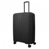 Didelis plastikinis lagaminas Travelite Air Stripe D Juodas
