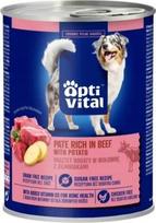 Optivital Pork pâté, rich in beef and potatoes - wet dog food - 400g