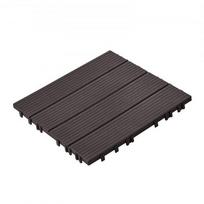 Terasos plytelės, sujungiamas plastikas 30x30x2 cm, tamsiai rudos, lauko grindys