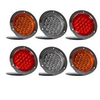 4  Apvalus LED priekabos galinis žibintas – Raudonas / Skaidrus / Gintarinis | Stabdymo, Posūkio, Stabdymo, Atbulinės eigos, Gabaritinis žibintas 24V | Sunkvežimiai, Priekabos, Kemperiai, Karavanai, Savivarčiai