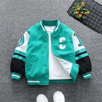Boy Spring Autumn Jacket Fashion Patchwork Windbreaker Spring Explosion Street Style Windbreaker Trend 130cm žalia