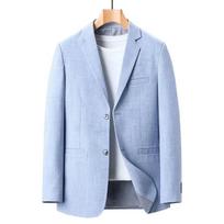 Vyriški švarkai Striukė Vienspalvis švarkas vyriškiems Laisvalaikio biuro drabužiai Vyrai kostiumuose ir švarkuose XXXXL mėlyna