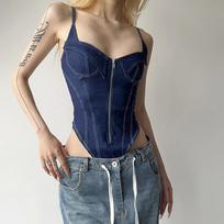 Summer Women's Street Fashion Sexy Sling Slim One-piece Women L mėlyna