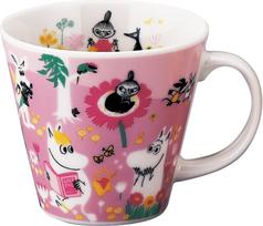 Yamaka Shoten MOOMIN Didelis 10 x Gimtadienio Pagaminta  4 Sezonai  Puodelis, 340ml, Skersmuo Apie. 9cm, Pavasaris, Dovana, Prekės, Indai, Japonija, Rožinė, MM9601-11 rožinė