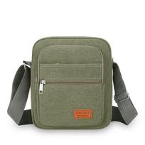 Men's Casual Canvas Messenger Bag žalia