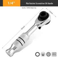 Dual-Ended High Torque Mini Ratchet Screwdriver with Knurled Grip.