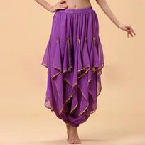 Šifonas Pilvo šokis Harem Kelnės Arabic Helovinas Žibintas Blizgūs blizgučiai Kelnės Puošnios kelnės Bloomers Kelnės Šokančioms Moterims One size ežero mėlyna spalva