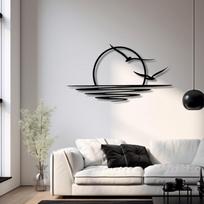 Metalinė saulės sienos dekoracija Pakrantės žuvėdrų dekoras Modernus vasaros saulėlydžio dovana 20x30