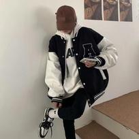 Fashion  Women Streetwear Baseball Uniform Oversized Coat Jackets Loose Student Bomber Jackets XXL