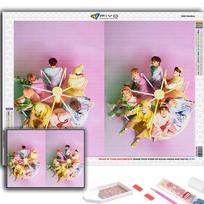 5D DIY Diamond Painting Cross Stitch Korean Boy Group Diamond Embroidery Mosaic Wall Art Home Decoration Full Round 20X30CM