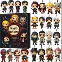Naujas Anime Demon Slayers 24 vnt. Advento kalendorius Staigmena Slepiančios dėžutės Lėlės Helovino dėžutės Figūrėlės Dovanos Vaikų žaislai @#