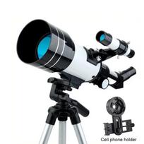 150X Astronominis teleskopas, 70 mm apertūros refraktorius, nešiojamas kelioninis teleskopas su telefono adapteriu, žvaigždžių stebėjimui, mėnulio stebėjimui