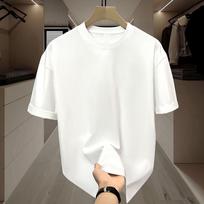 Juodi ledinio šilko Honkongo stiliaus unisex vasariniai marškinėliai: Madingi, Paprasti, Trumpomis rankovėmis poroms 2XL (135-150 lbs) balta