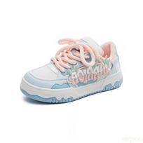 New women's leisure comfortable sports shoes fashionable versatile round toe lace up color blocked women flat shoes 35 mėlyna