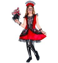 "MUJER DIA DE LOS MUERTOS" (suknelė, pirštinės be pirštų, galvos apdangalas)