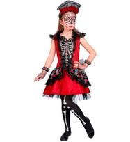 "MUJER DIA DE LOS MUERTOS" (suknelė, pirštinės be pirštų, galvos apdangalas)