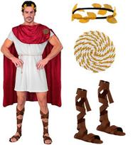 "SPARTACUS" (tunika, diržas, pelerina, sandalai, laurų vainikas)