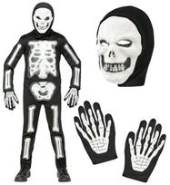 „3D SKELETAS“ (kombinezonas, kaukė su gobtuvu, pirštinės)