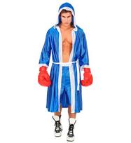 „BOXEUR“ mėlyna (apsiaustas su gobtuvu ir diržu, šortai)
