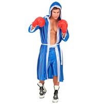 „BOXEUR“ mėlyna (apsiaustas su gobtuvu ir diržu, šortai)