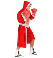 „BOXEUR“ raudona (apsiaustas su gobtuvu ir diržu, šortai)