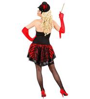 „BURLESKOS MERGINA“ (suknelė su prisegtais keliaraiščiais, mini cilindras)