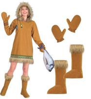 „ESKIMO“ (suknelė su gobtuvu, pirštinės, batų užvalkalai)