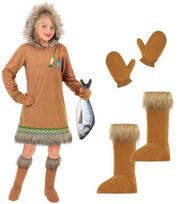 „ESKIMO“ (suknelė su gobtuvu, pirštinės, batų užvalkalai)