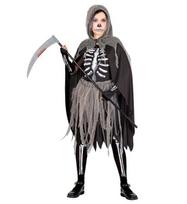 „GRIM REAPER“ (suknelė su kaulais, pėdkelnės ir pirštinės, apsiaustas su gobtuvu, grandinėlės)