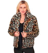 Karnavalinio kostiumo priedas, moteriška striukė, Widmann, leopardo raštas, pliušinė